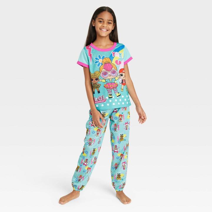 L.o.l. Surprise! Girls' Lol Surprise 3pc Pajama Set - Turquoise Blue