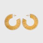 Raffia Natural Hoop Earrings - A New Day Gold
