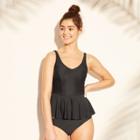 Women's Peplum Tankini Top - Sea Angel Black M,