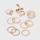 Snake And Star Statement Rings Set 10pc - Wild Fable Gold