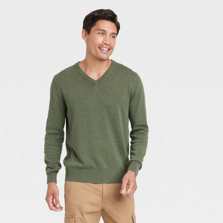 Men's V-neck Pullover - Goodfellow & Co Green