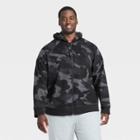 Men's Big Cotton Fleece Full Zip Sweatshirt - All In Motion Black Camo Print