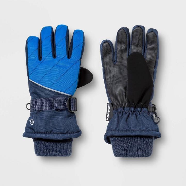 Boys' Promo Ski Gloves With Reflective - C9 Champion Blue
