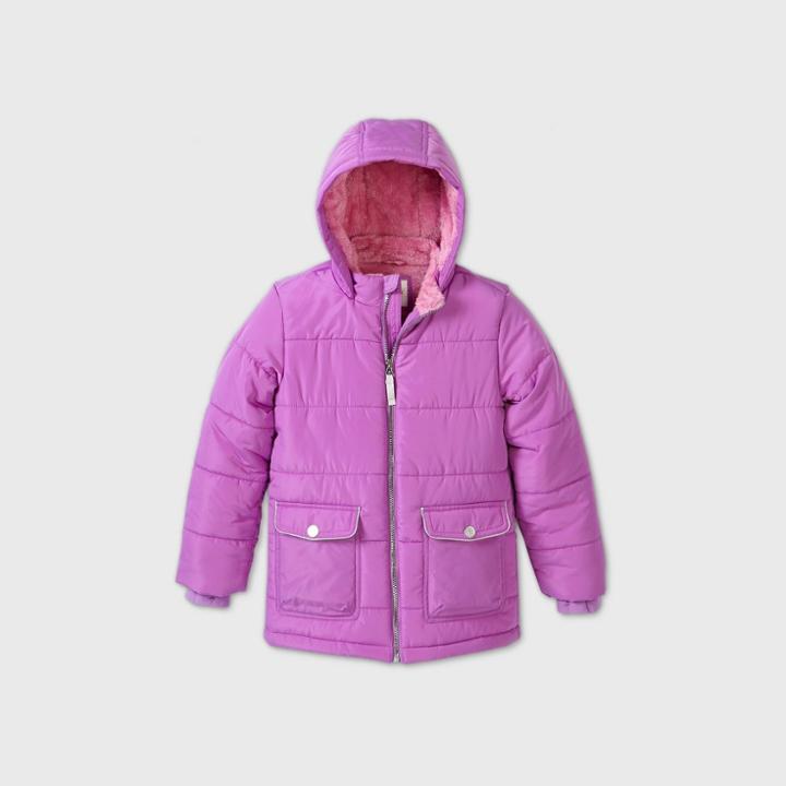 Girls' Puffer Jacket - Cat & Jack Purple