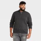 Men's Tall Regular Fit 1/4 Zip Pullover Sweater - Goodfellow & Co Gray