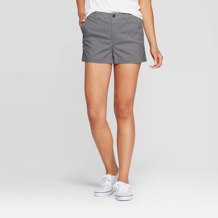 Target Women's 3 Chino Shorts - A New Day Dark Gray