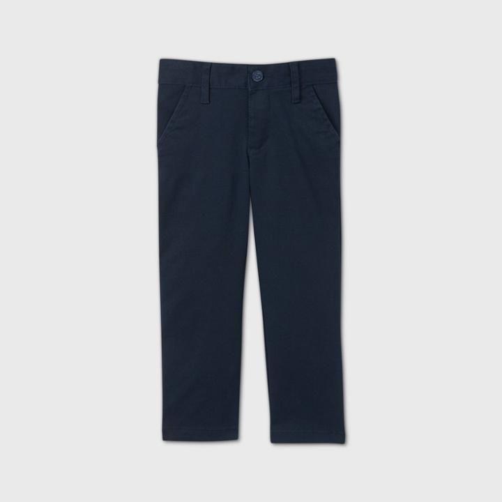 Toddler Girls' Stretch Uniform Skinny Fit Chino Pants - Cat & Jack Navy