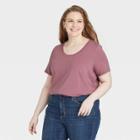 Women's Plus Size Short Sleeve Essential Relaxed Scoop Neck T-shirt - Ava & Viv