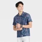 Men's Floral Print Standard Fit Textured Short Sleeve Button-down Shirt - Goodfellow & Co