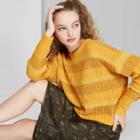 Women's Long Sleeve Crewneck Oversized Sweater - Wild Fable Golden Yellow