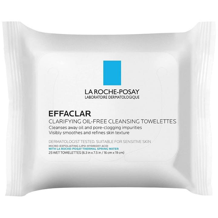 La Roche Posay Effaclar Clarifying Oil-free Cleansing Towelettes For Oily Skin Face Wipes