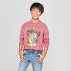 Boys' Harry Potter Crest Long Sleeve Graphic T-shirt - Maroon Heather