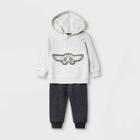 Lucasfilm Baby Boys' 2pk Star Wars Baby Yoda Hooded Fleece Long Sleeve Top And Bottom Set - Beige Newborn