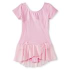 Danz N Motion By Danshuz Danz N Motion Girls' Lattice Back Cap Sleeve Activewear Leotard Dress - Pink