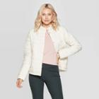 Women's Short Quilted Puffer Jacket - A New Day Cream (ivory)
