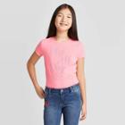 Petitegirls' Short Sleeve Plie All Day Graphic T-shirt - Cat & Jack Neon Coral L, Girl's, Size: