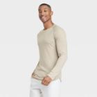 Men's Merino Wool Long Sleeve Athletic Top - All In Motion Heathered Beige