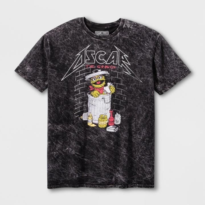 Target Men's Short Sleeve Oscar The Grouch Crew T-shirt - Black