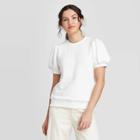 Women's Short Sleeve Sweatshirt - A New Day Cream Xs, Women's, Ivory