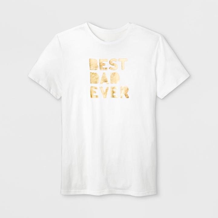 Shinsung Tongsang Men's Short Sleeve 'best Dad Ever' Graphic T-shirt - White