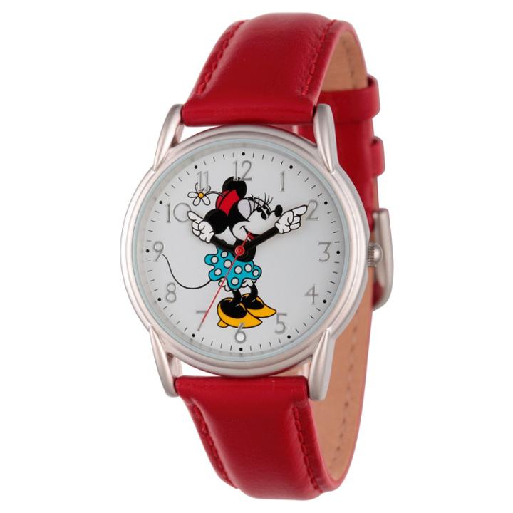 Women's Disney Minnie Mouse Silver Cardiff Alloy Watch - Red,