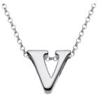 Distributed By Target Women's Sterling Silver 'v' Initial Charm Pendant -