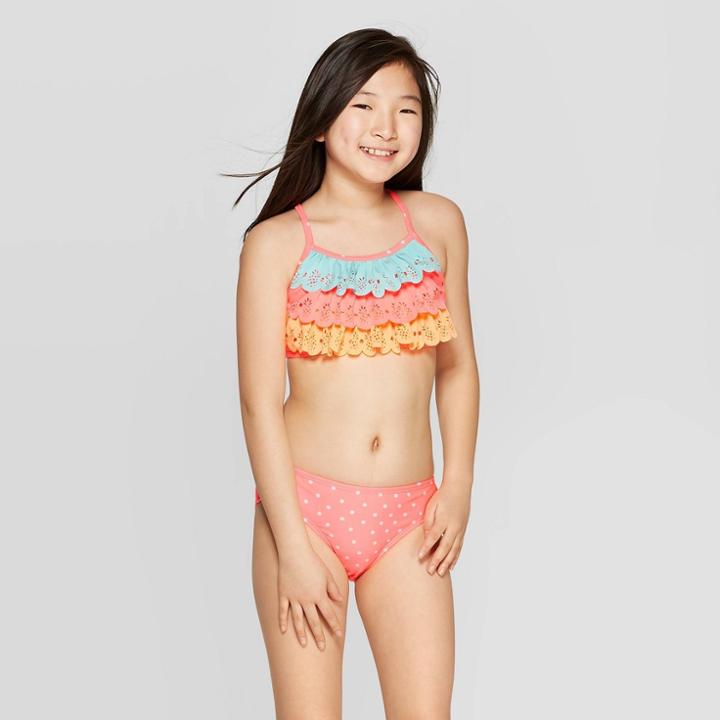 Girls' Tossed Fruits Bikini Set - Cat & Jack Coral