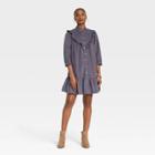 Women's Balloon Long Sleeve Button-front Ruffle Cord Dress - Universal Thread Gray