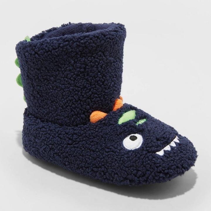 Toddler Freddy Dinosaur Bootie Slippers - Cat & Jack Deep Navy
