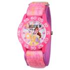 Girls' Disney Princess Belle Pink Plastic Time Teacher Watch - Pink