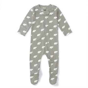 Monica + Andy Baby Zip-up Elephant Sleep N' Play - Newborn, Gray/white