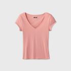 Women's Short Sleeve V-neck T-shirt - Wild Fable Blush Peach