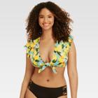 Beach Betty By Miracle Brands Women's Slimming Control Ruffle Tie Front Bikini Top -