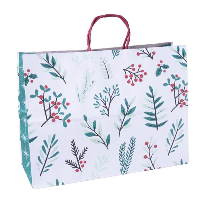 Large Vogue Botanical Christmas Gift Bag White - Wondershop,