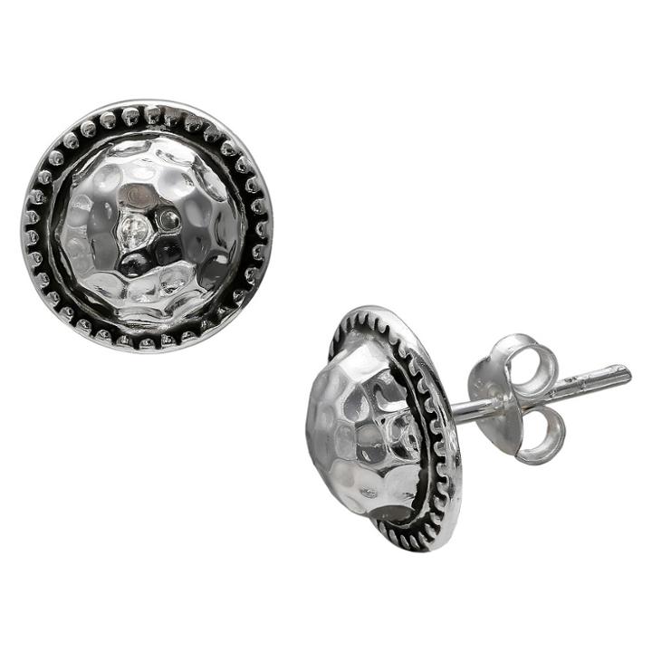 Distributed By Target Women's Oxidized And Polished Stud Earrings In Sterling Silver -