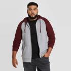 Men's Tall Regular Fit Full Zip Fleece Hoodie Sweatshirt - Goodfellow & Co Black