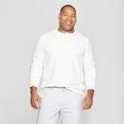 Men's Big & Tall Long Sleeve Textured Henley Shirt - Goodfellow & Co White Feather
