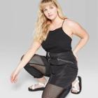 Women's Plus Size High-rise Moto Utility Pants - Wild Fable Black