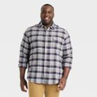 Men's Big & Tall Midweight Flannel Button-down Shirt - Goodfellow & Co