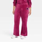 Women's Marvel Wakanda Forever Plus Size Velour Graphic Lounge Pants - Berry Red