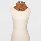 Women's Striped Knit Snood Scarf - Universal Thread Rust
