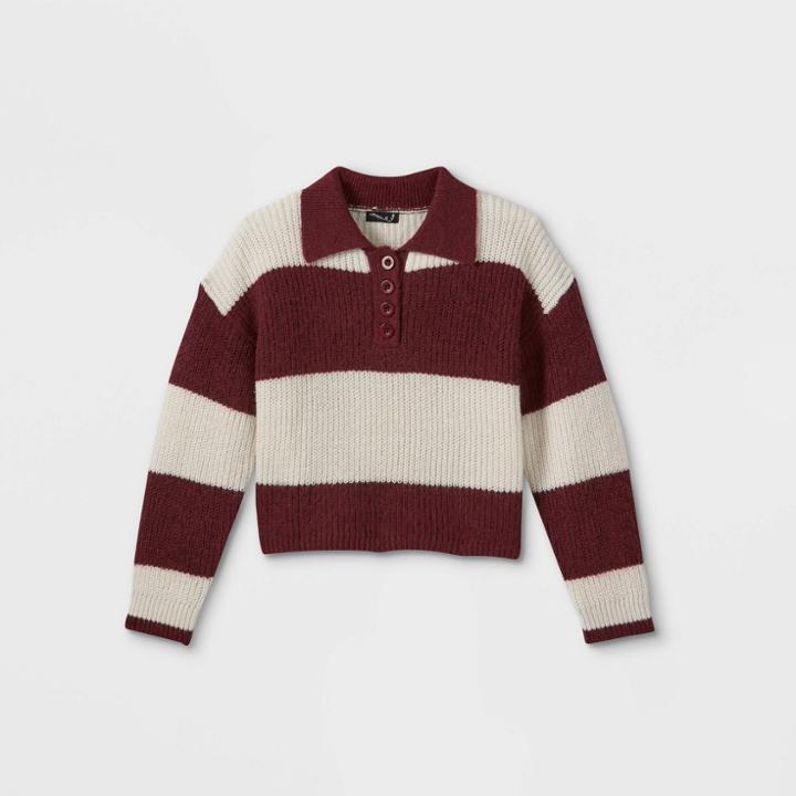 Girls' Striped Polo Sweater - Art Class