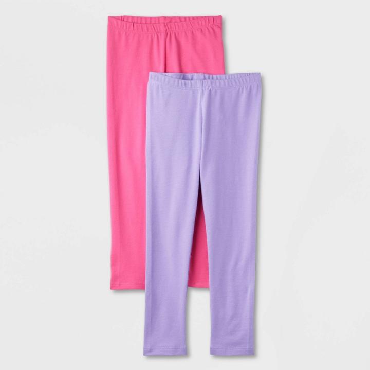 Toddler Girls' 2pk Leggings - Cat & Jack Purple/pink