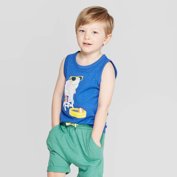 Toddler Boys' Jersey Pool Shark Tank - Cat & Jack Blue