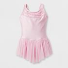 Danshuz Toddler Girls' Camisole Style Activewear Dress With Scarf Style Straps And Bow - Pink 4-6,