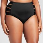 Clean Water Women's Strappy High Waist Bikini Swim Bottom - Black