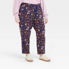 Women's Plus Size High-rise Lounge Pants - Universal Thread Navy Floral Print