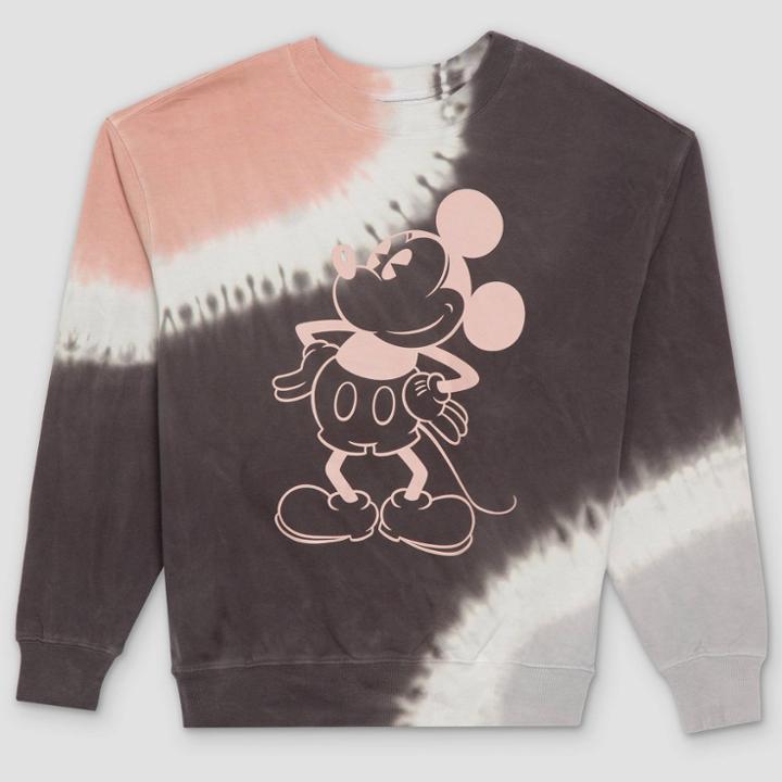 Mickey Mouse Women's Disney Mickey Graphic Sweatshirt - Black Tie-dye
