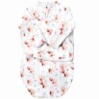 Embe Emb Starter Long Sleeve Swaddle Wrap With Fold Over Mitts - Blush Blossom Watercolor