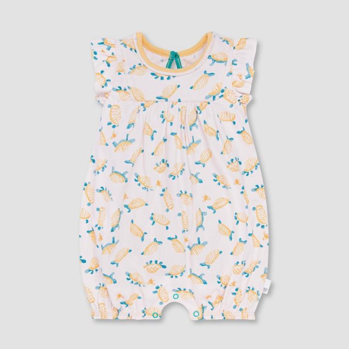 Burt's Bees Baby Girls' Slow And Steady Bubble Romper -
